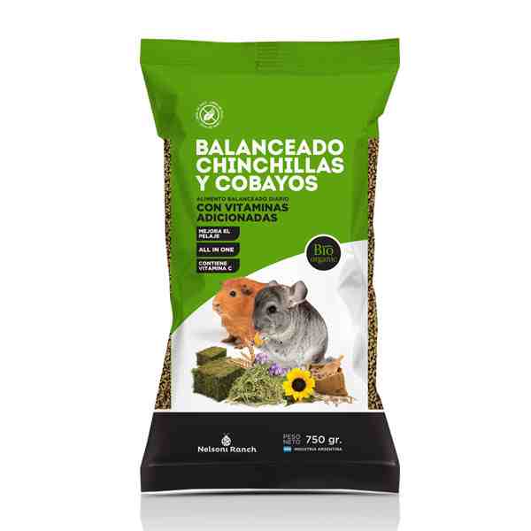BALANCEADO CHINCHILLAS Y COBAYOS X 750 GR.